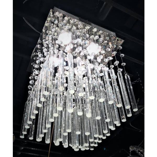 Chrome 4-Light Square Flush Mount Z55726