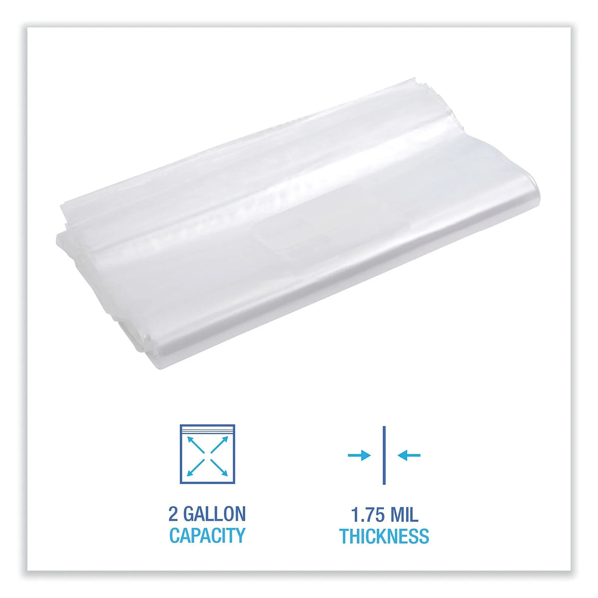 Reclosable Food Storage Bags, 2 gal, Clear, 100/Box X2553