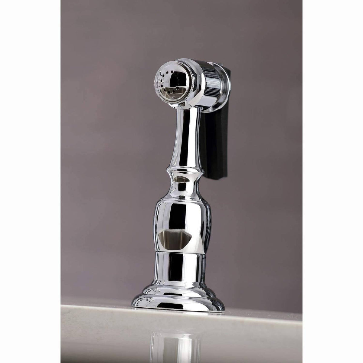 Brushed Nickel Bridge Kitchen Faucet with Brass Sprayer G37590