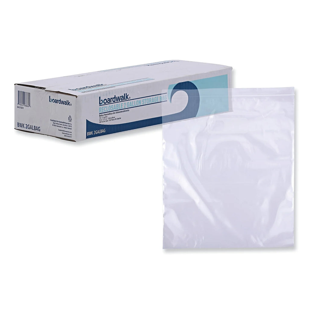 Reclosable Food Storage Bags, 2 gal, Clear, 100/Box X2553