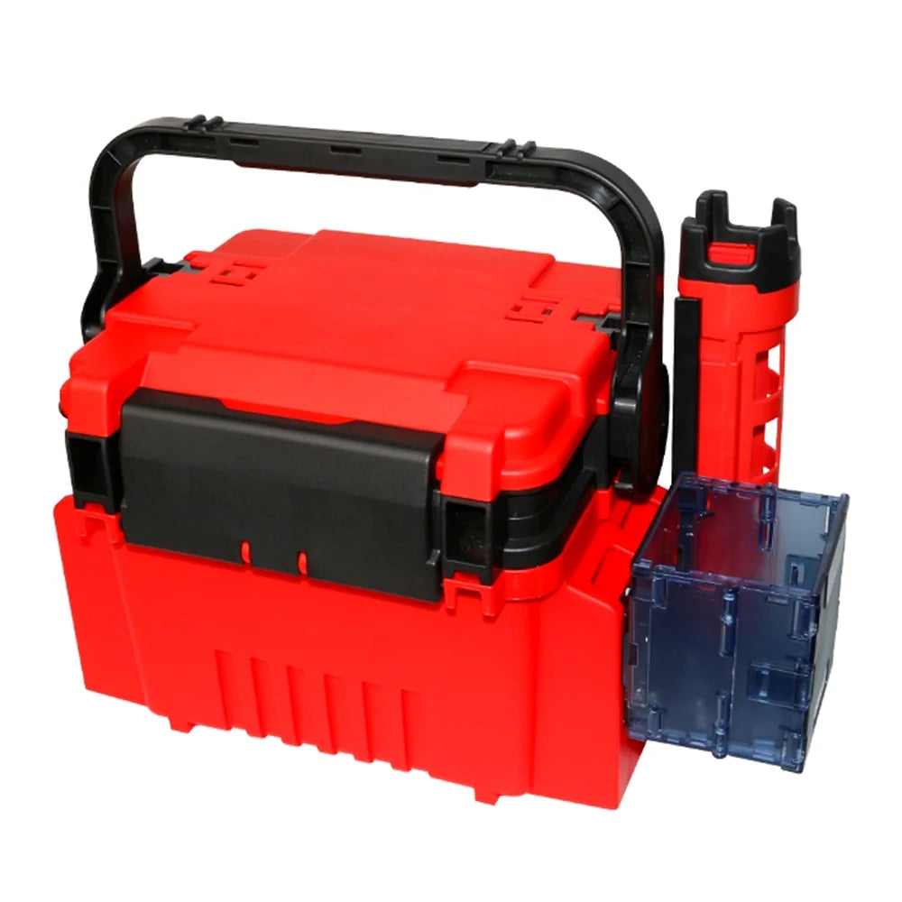 Fishing Box Case with Bottle Holder and Rod Stand Tubes L394