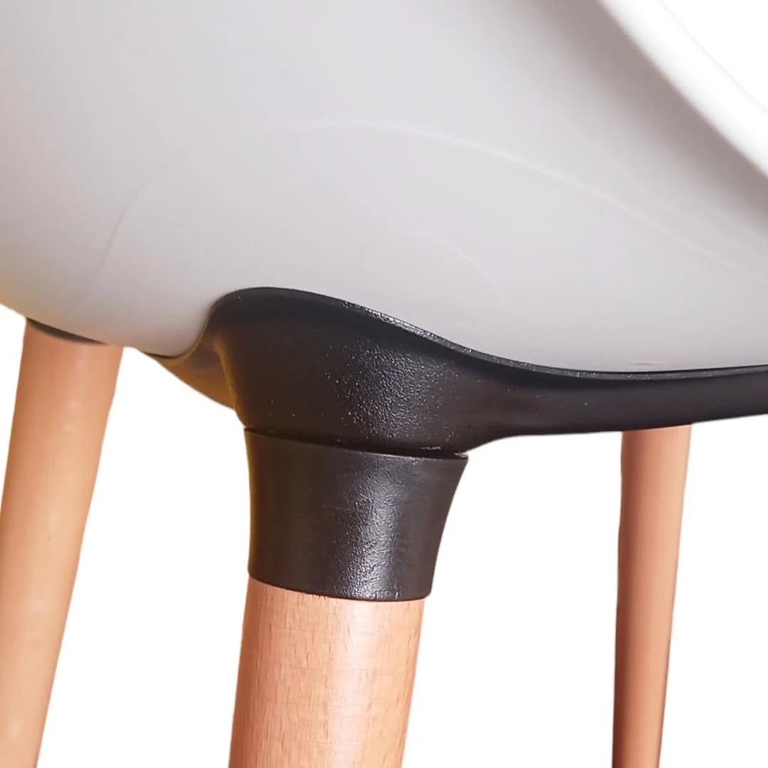 White Plastic Dining Side Chairs Set of 4 U999419