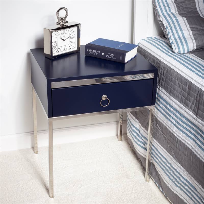 Blue & Silver End Table M685