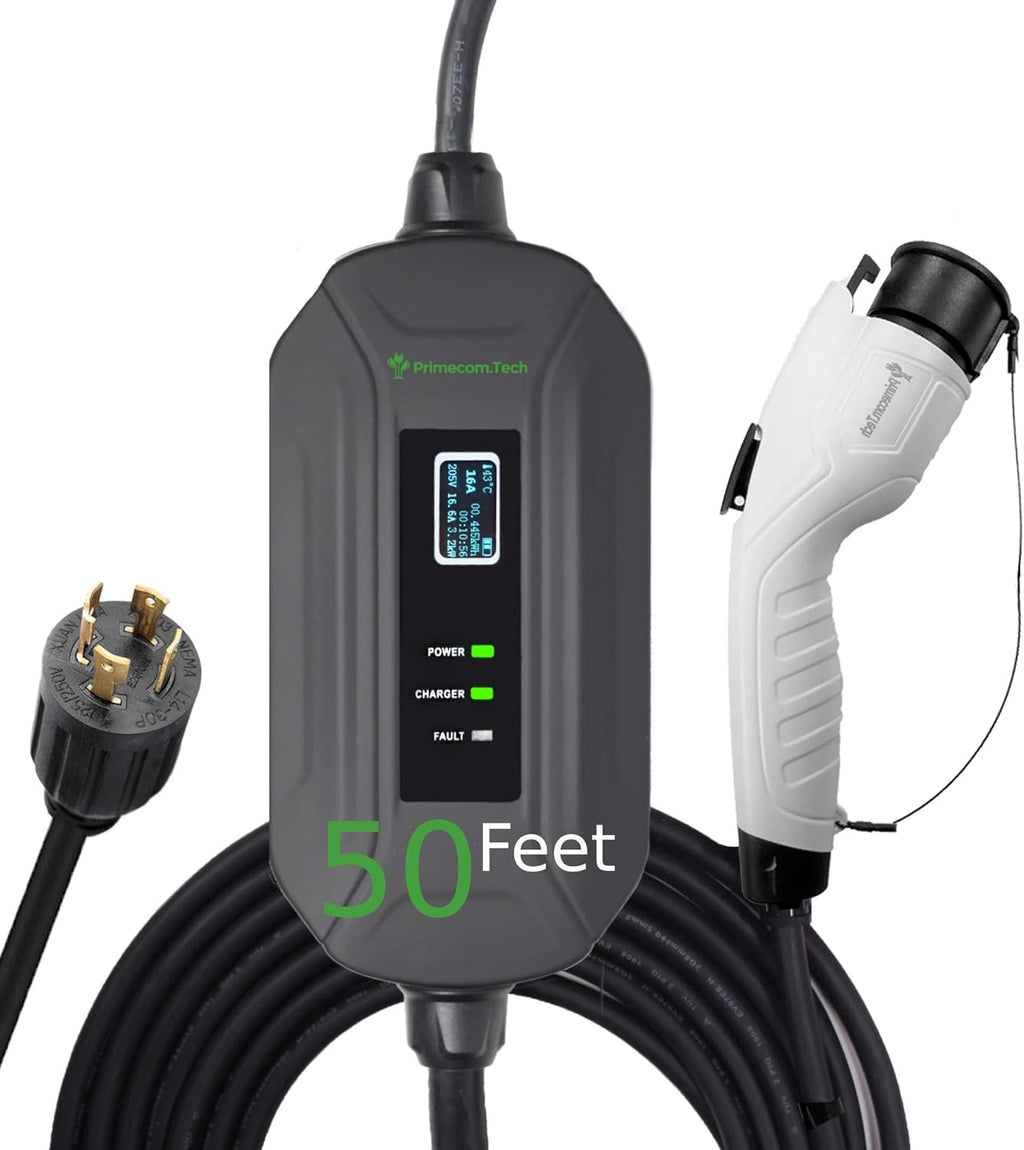 Portable Level 2 EV Charger, 16Amp, 30 Feet Lengths U508142