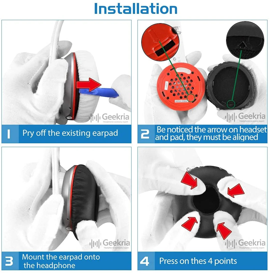 Protein Leather Replacement Ear Pads for Wireless Headphones G3367
