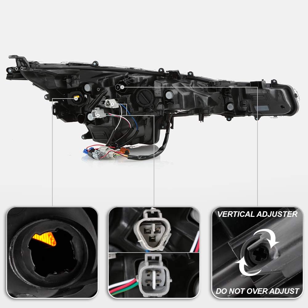 Black LED Projector Headlights Set Left+Right H93837