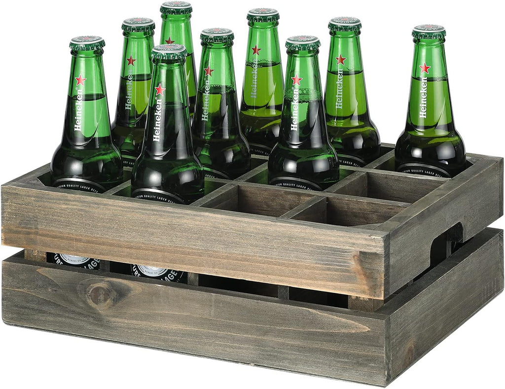 Wooden Crate Drink Carrier with Handles F265761