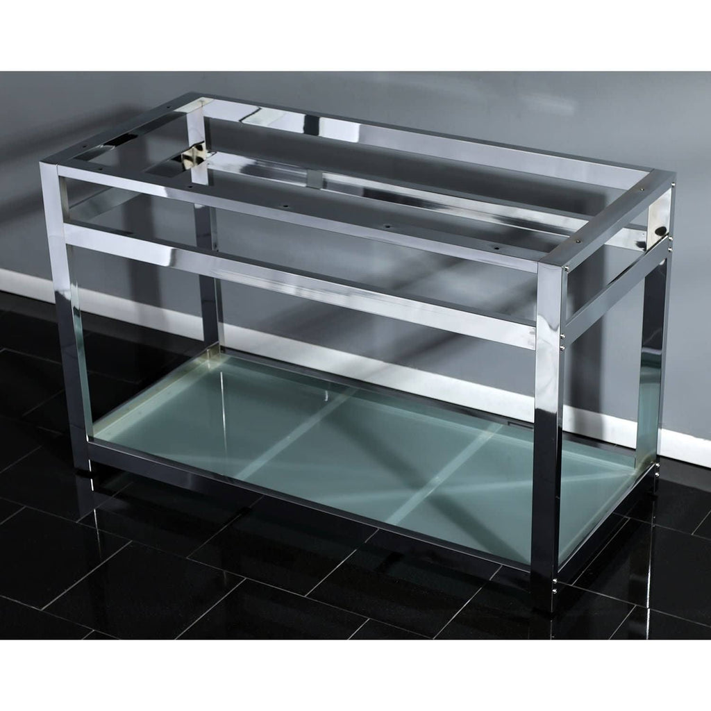 Oil Rubbed Bronze Console Sink Base with Glass Shelf S7276