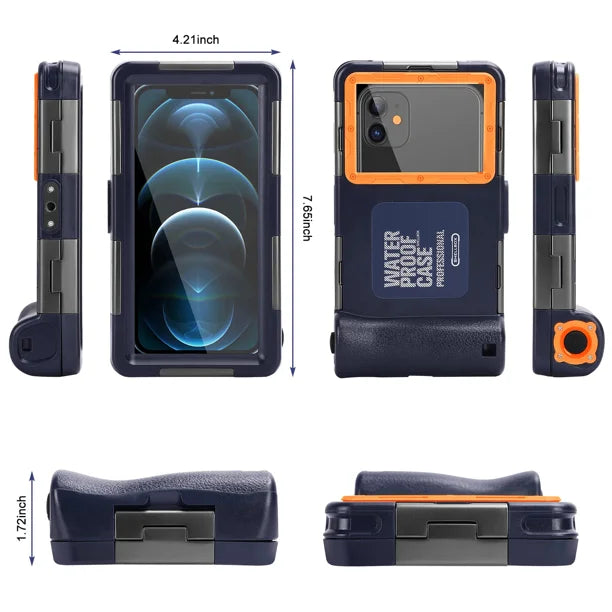 Waterproof Protective Case for Phones Up to 6.9 Inch with Lanyard V103