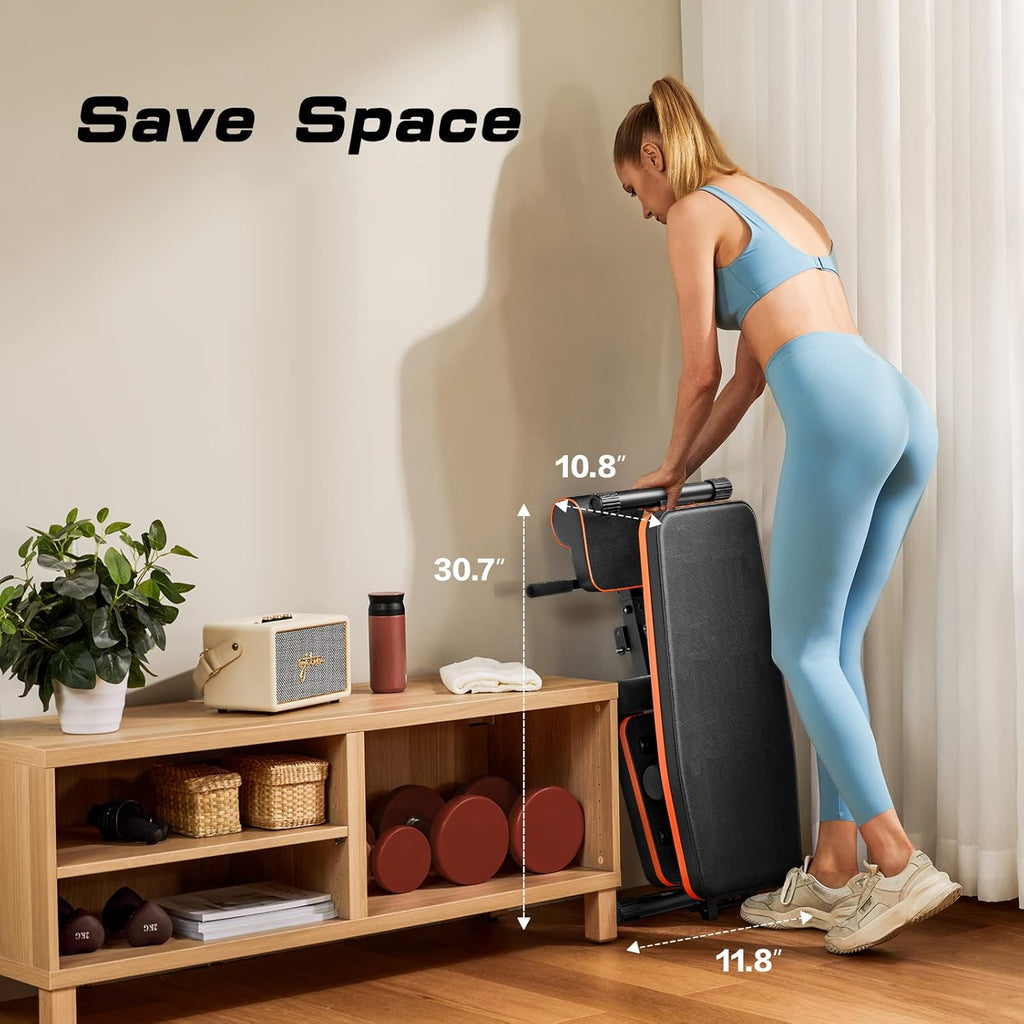Adjustable Weight Bench with Two Exercise Bands D586