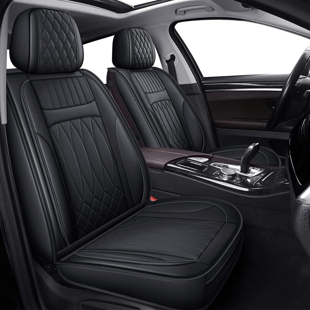 Black Leatherette Universal Full Set Seat Covers W765951
