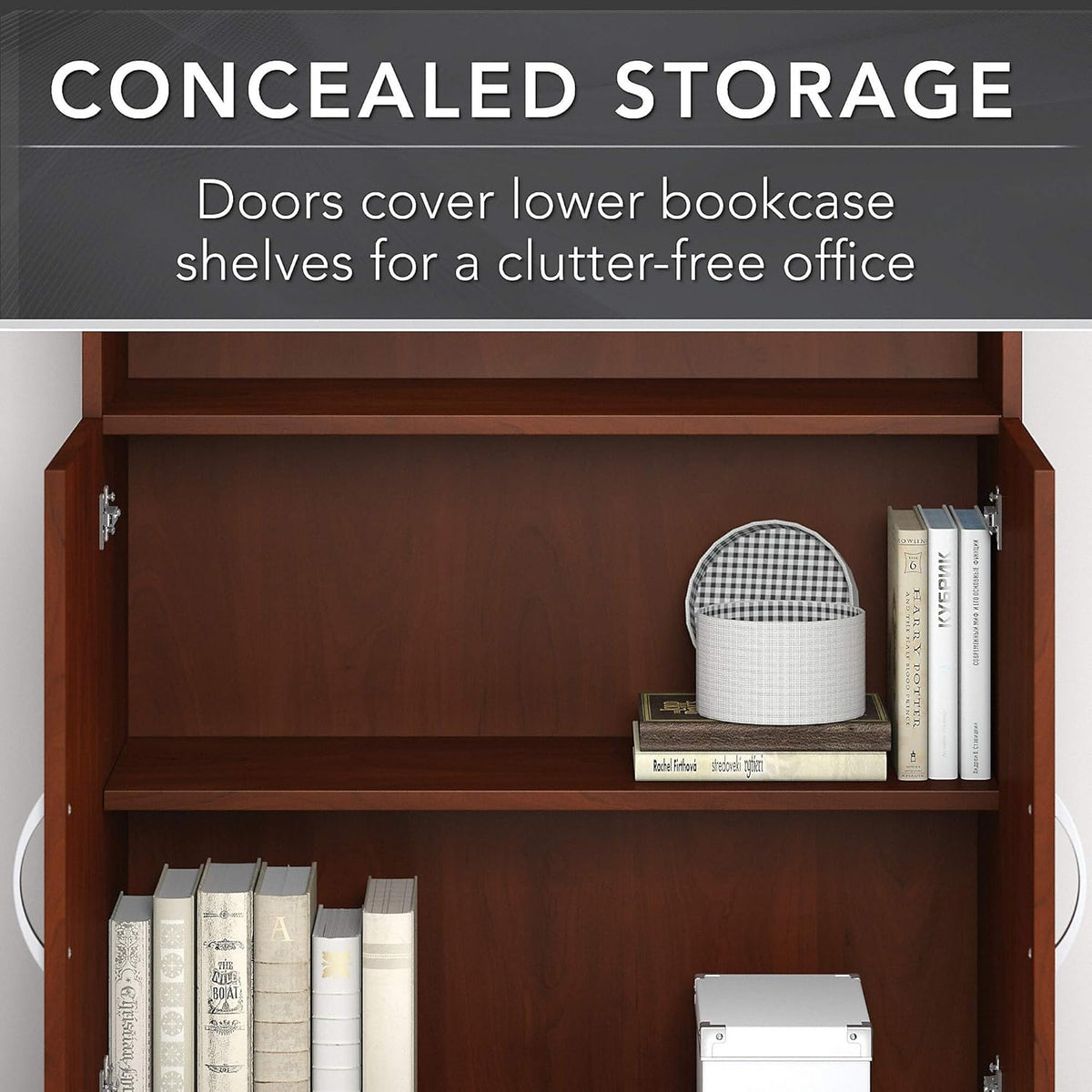 5 Shelf Bookcase with Doors A9370