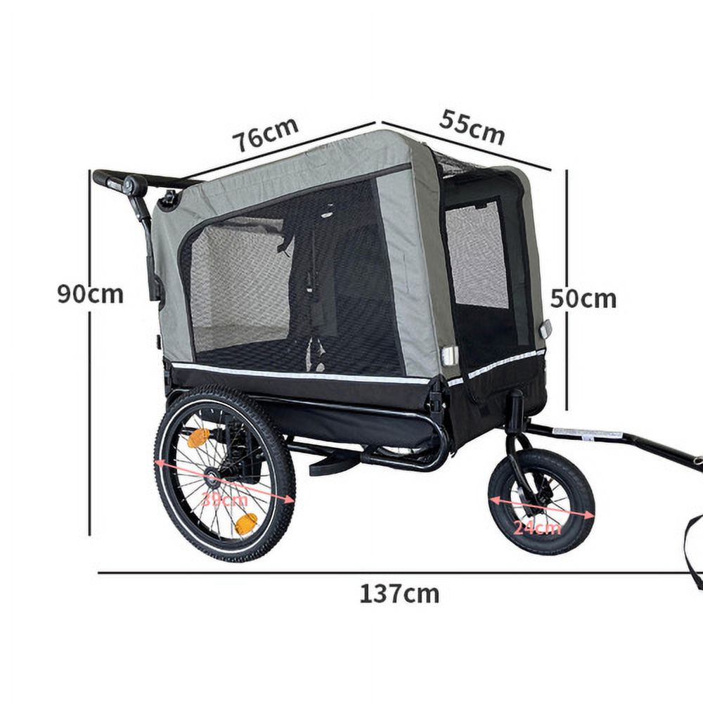 Heavy Duty Foldable Pet Stroller Dog Carrier Bicycle Trailer E27818