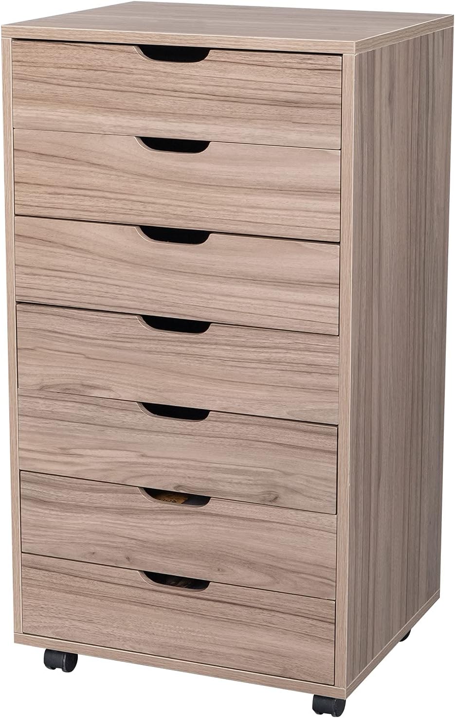 White 6-Drawer Mobile File Cabinet with Lockable Casters A191