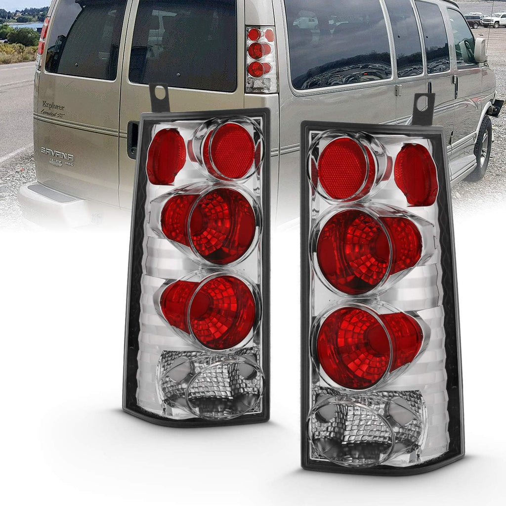 Black Replacement Brake Tail Lights Set W544