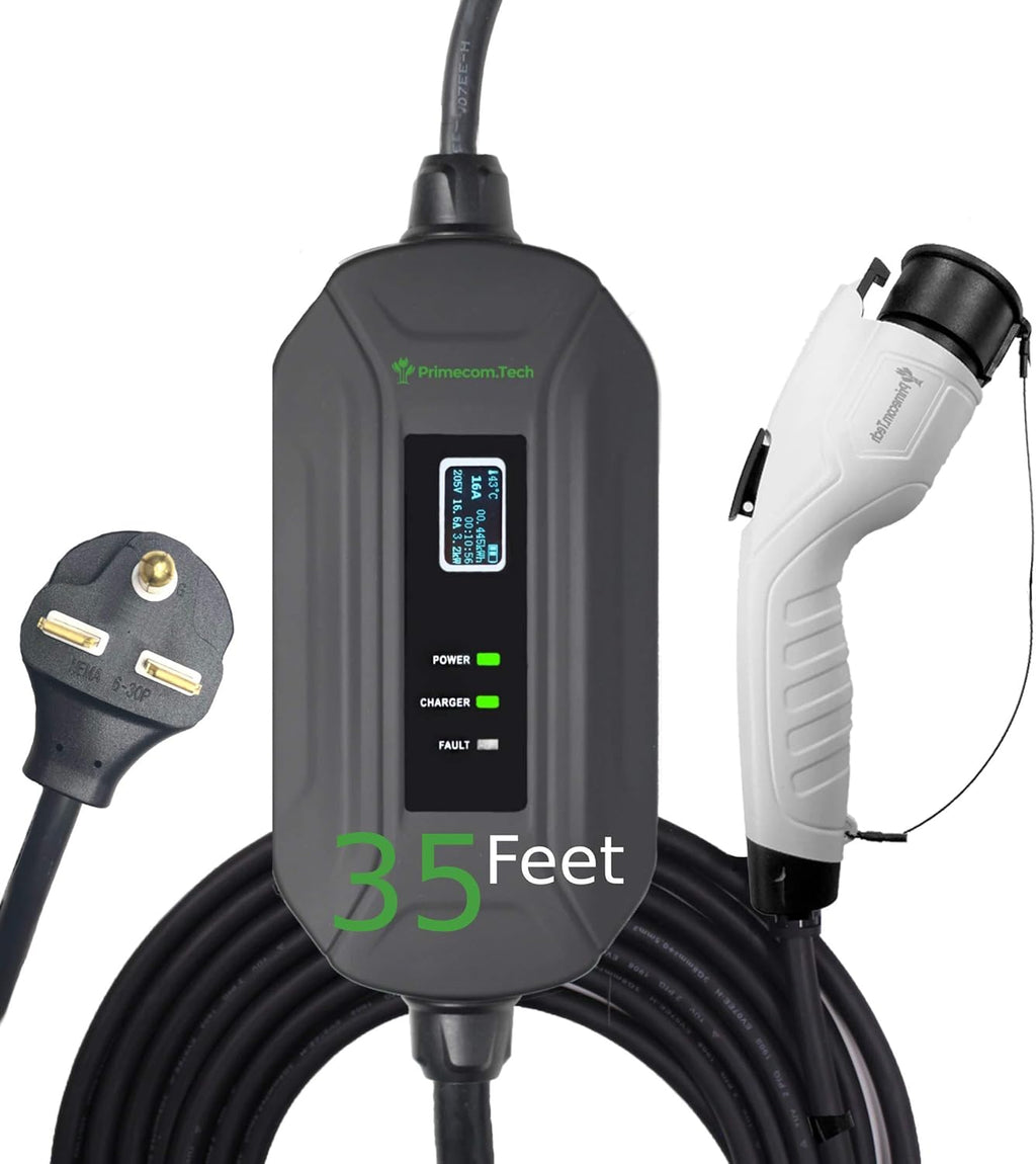Portable Level 2 EV Charger, 16Amp, 30 Feet Lengths U508142