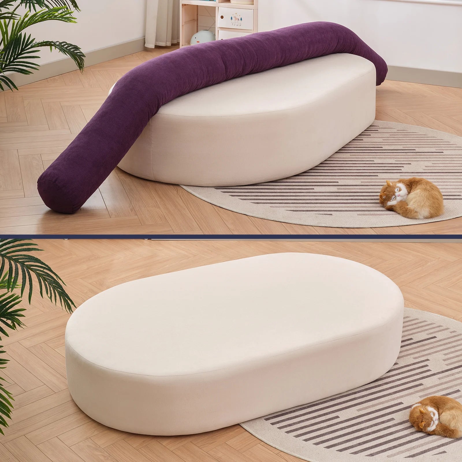 Beige Bean Bag Chair Sofa Bed G383860