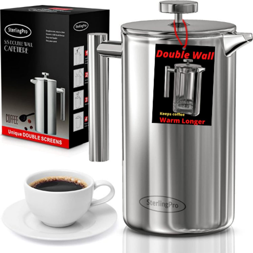Stainless Steel French Press Coffee Maker 1.75L Pack of 2 K13589