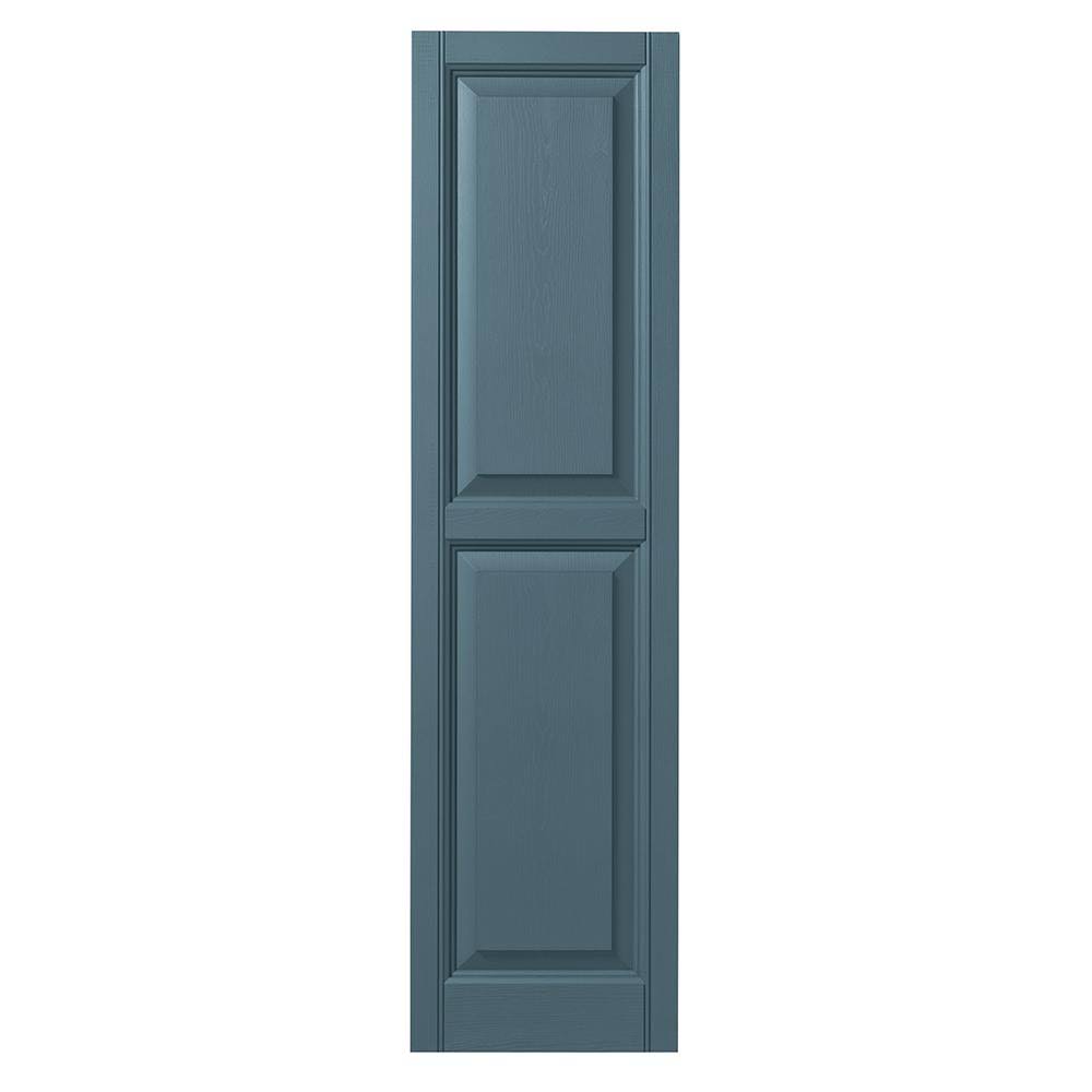 Coastal Blue Raised Panel Polypropylene Shutters Pair A55498