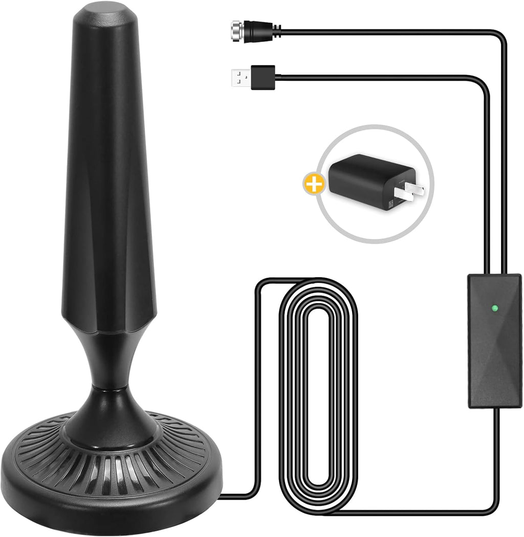 Indoor Amplified HDTV Antenna 300 Miles 4K 1080P UHF VHF FM with 13.4ft Coax Cable K913543