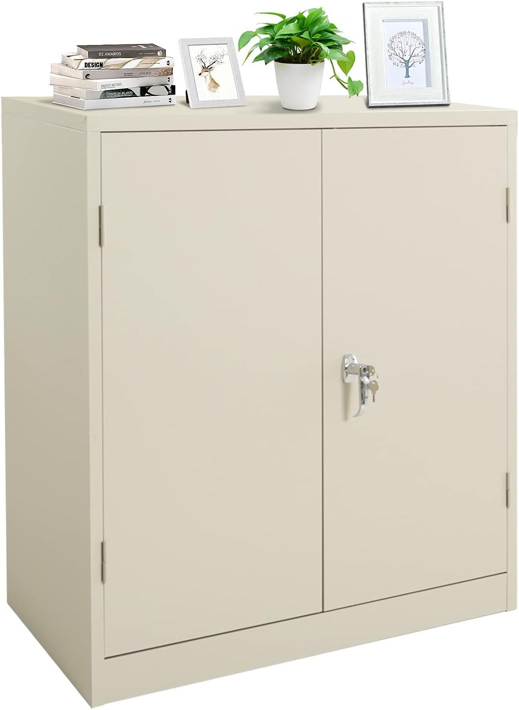 Black Metal Storage Cabinet with Locking Doors and Shelves C4578