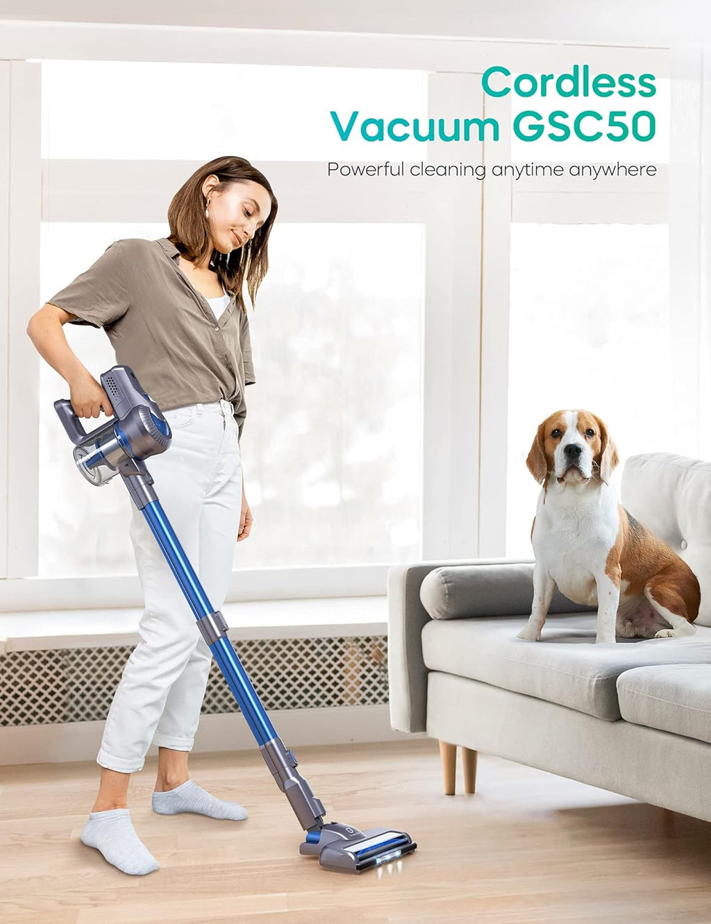 Cordless Stick Vacuum 4 in 1 with LED Headlights I579
