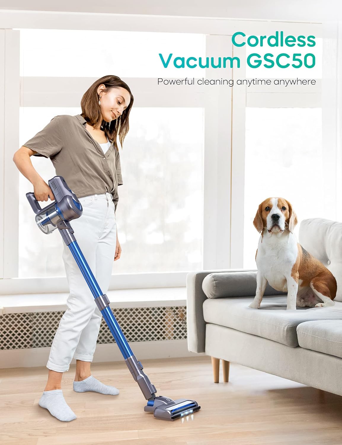 Cordless Stick Vacuum 4 in 1 with LED Headlights I579