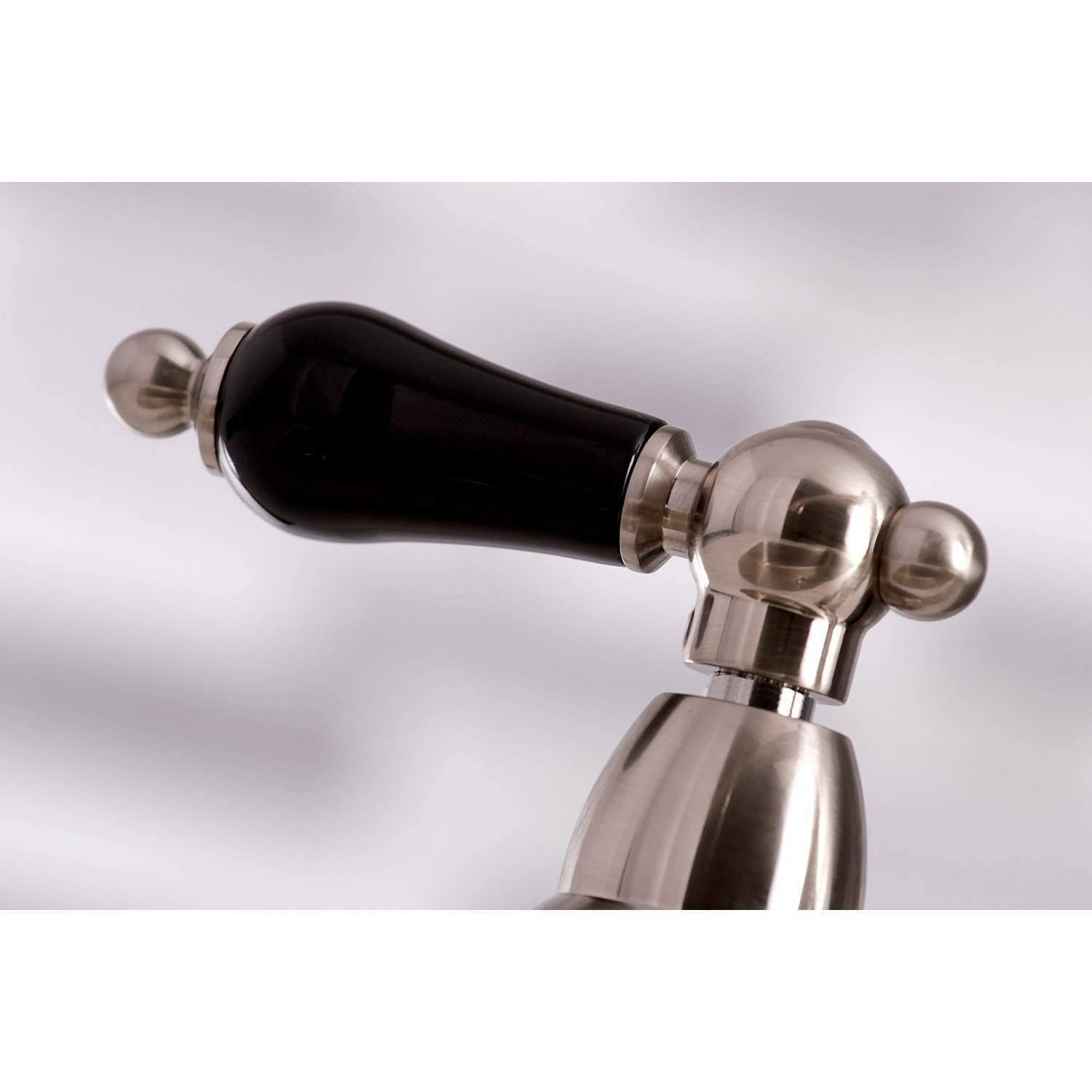 Brushed Nickel Bridge Kitchen Faucet with Brass Sprayer G37590