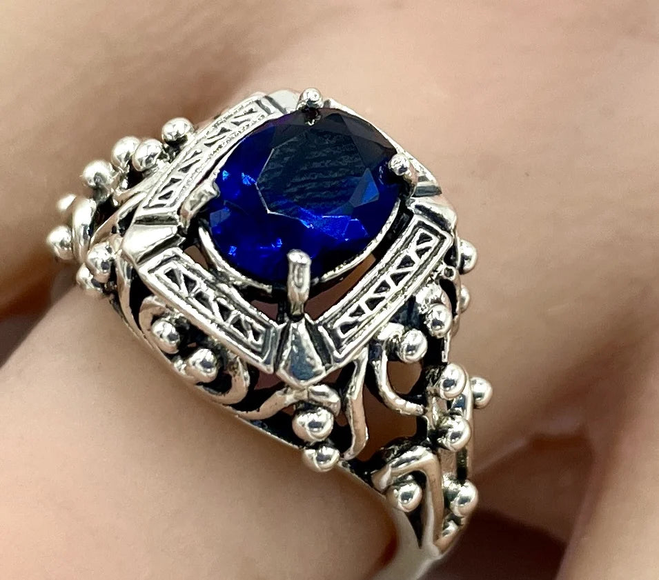 Royal Blue Simulated Sapphire Ring S94257