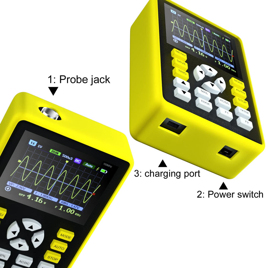 2.4-inch Digital Handheld Pocket Oscilloscope 500MS/s 100MHz Pack of 2 P269