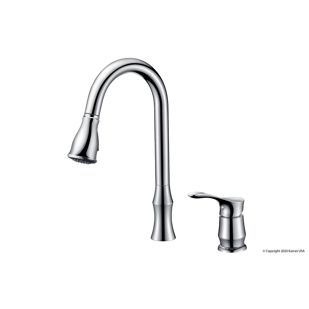 Chrome Single-Handle Pull-Down Sprayer Kitchen Faucet I3316