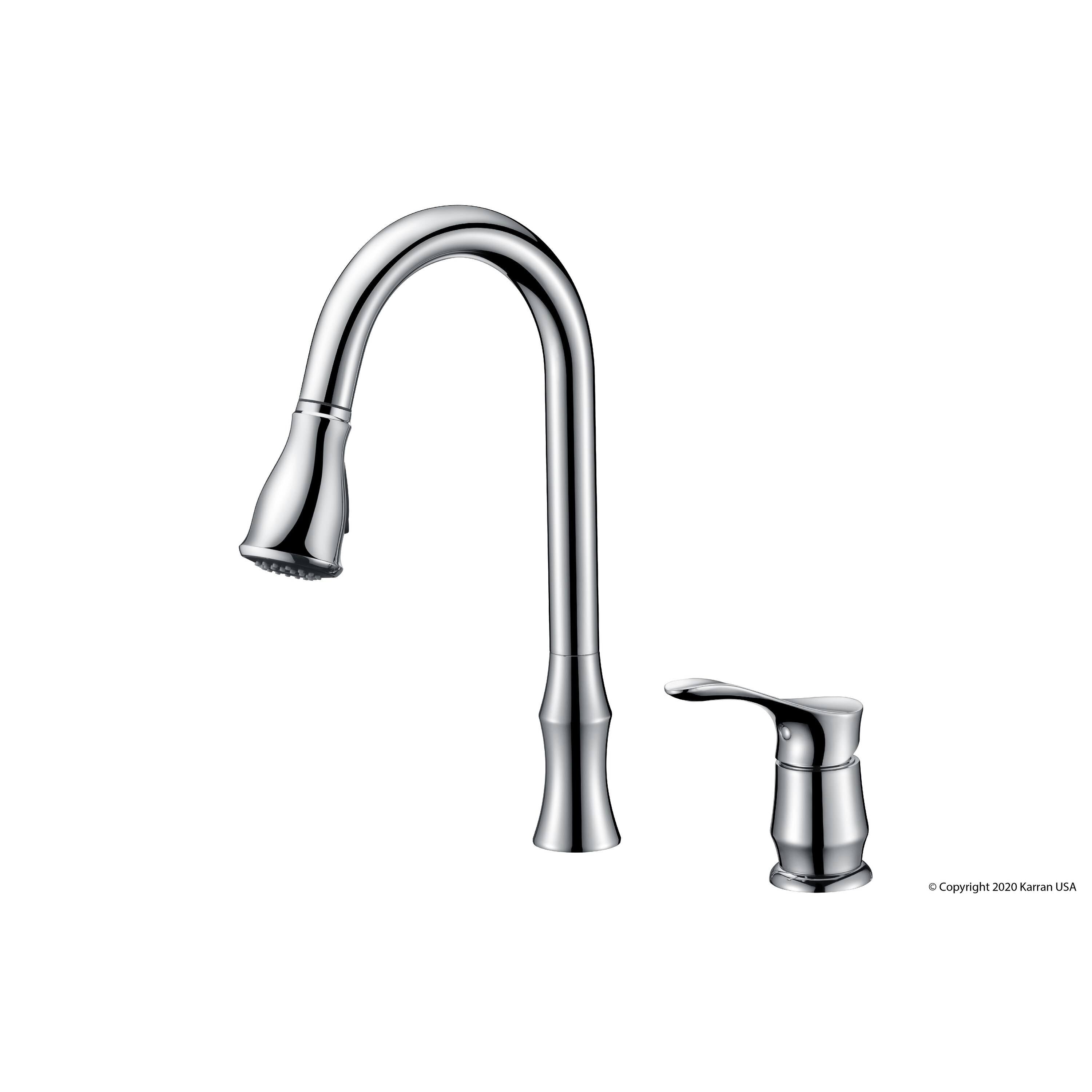 Chrome Single-Handle Pull-Down Sprayer Kitchen Faucet I3316