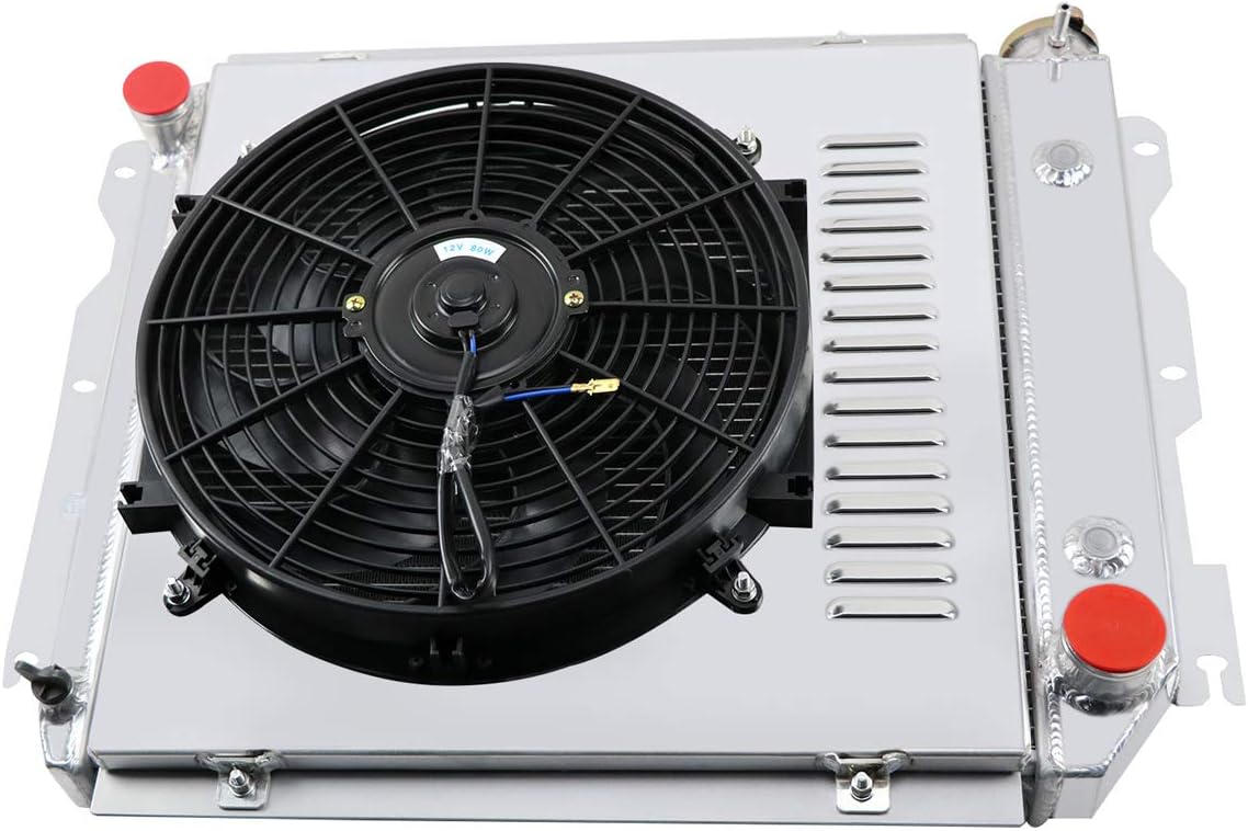 52MM 3 Row Core Aluminum Radiator with 16 Inches Fan Louver Shroud V338