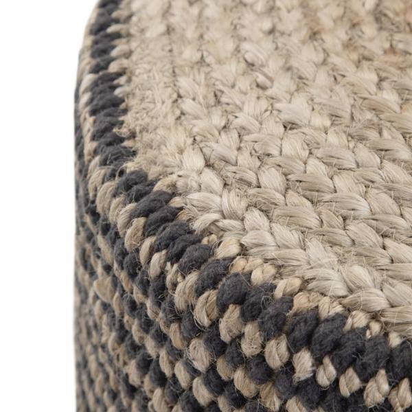 Natural Jute Round Braided Pouf V88941