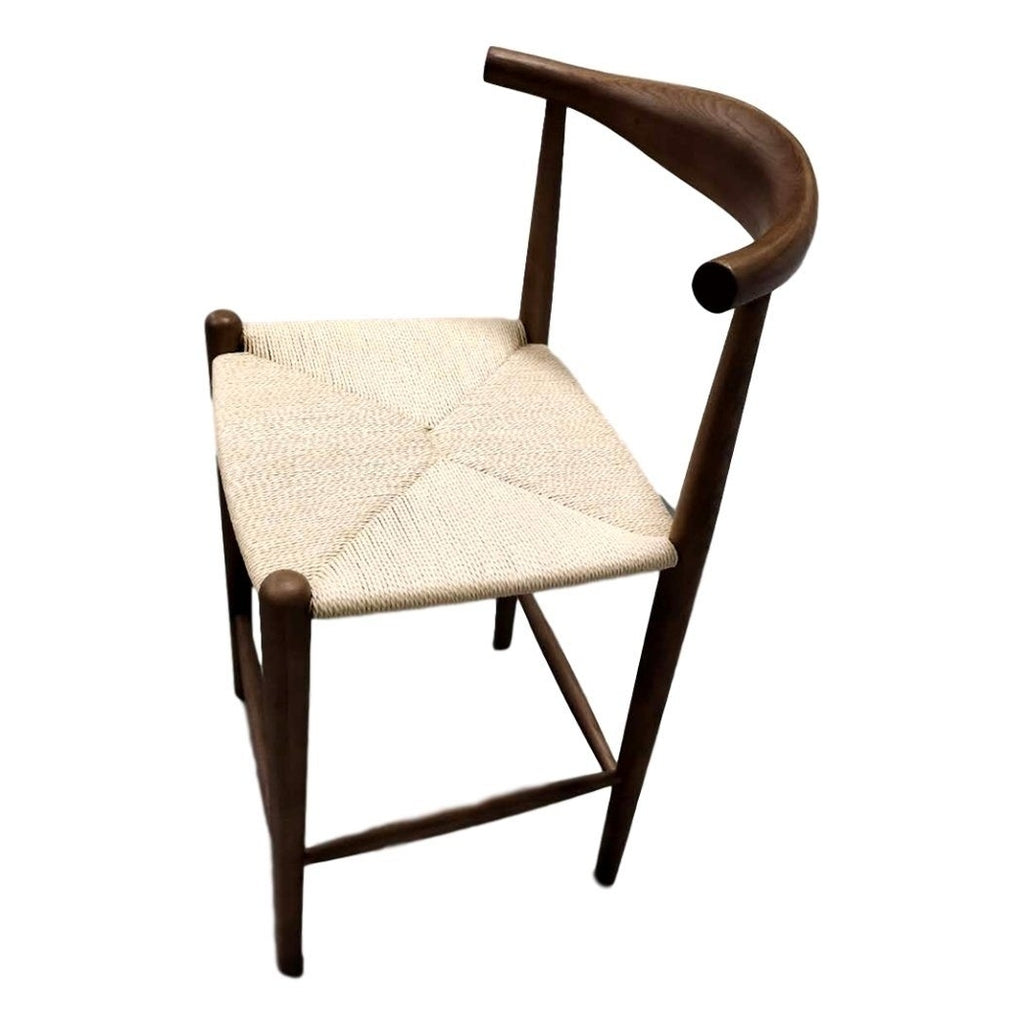 Walnut & Natural Cord Counter Stool H2155