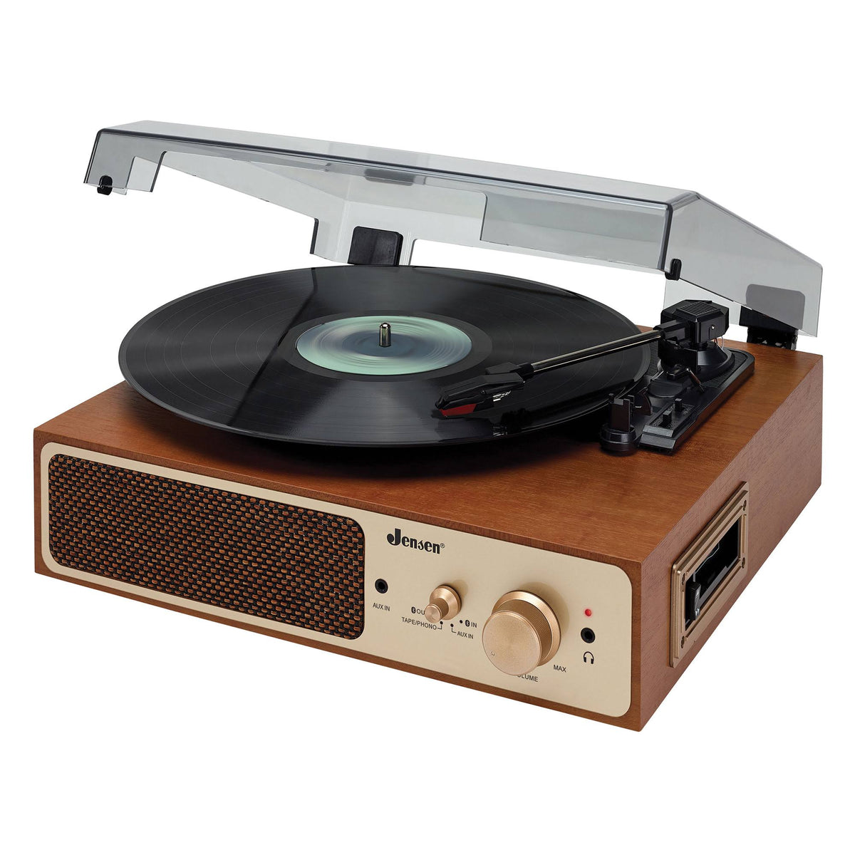 3-Speed Dual Bluetooth Turntable with Cassette Player Q668796