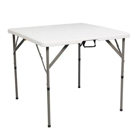 White 34 inch Plastic Square Table M56876