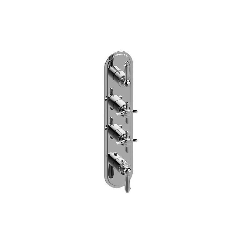 Polished Chrome Four Hole Vertical Trim Plate with Handle I620343