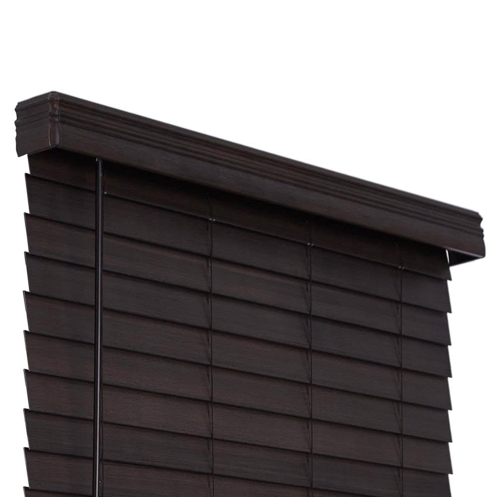 Walnut Faux Wood Room Darkening Horizontal Blinds D898982