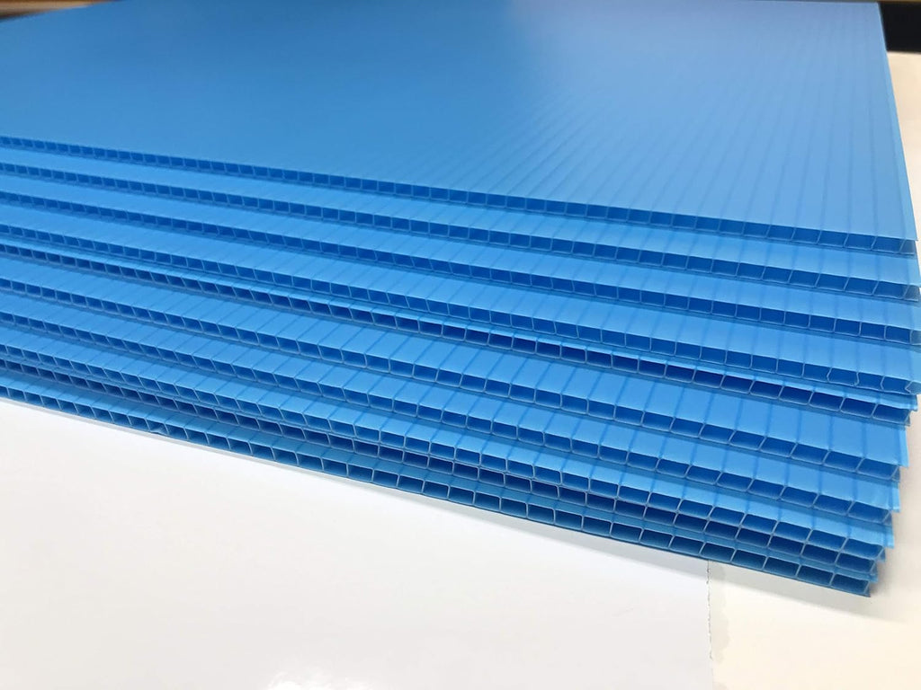 10 Pack Light Blue Blank Signs 18''x24'' x 4 mm with 10 Wire Stake 10''x24'' x 9 Gauge H8049