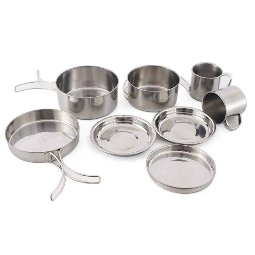 8PCS Stainless Steel Camping Cookware Set C394