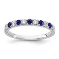 14k White Gold Sapphire & Lab Grown Diamonds Engagement Ring J6178