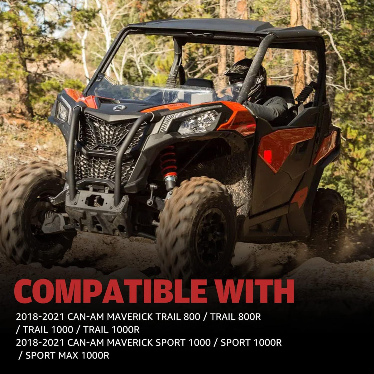 Front Mesh Grille with LED Backlight Light Bar for Can-Am Maverick Trail Sport Max 1000 800 R C318481