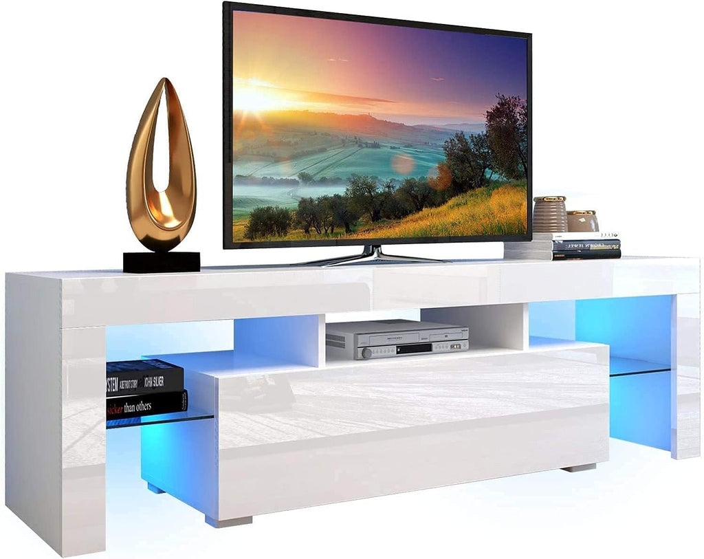 TV Stand with LED Lights 20 Color Effect and Storage Cabinet T6140