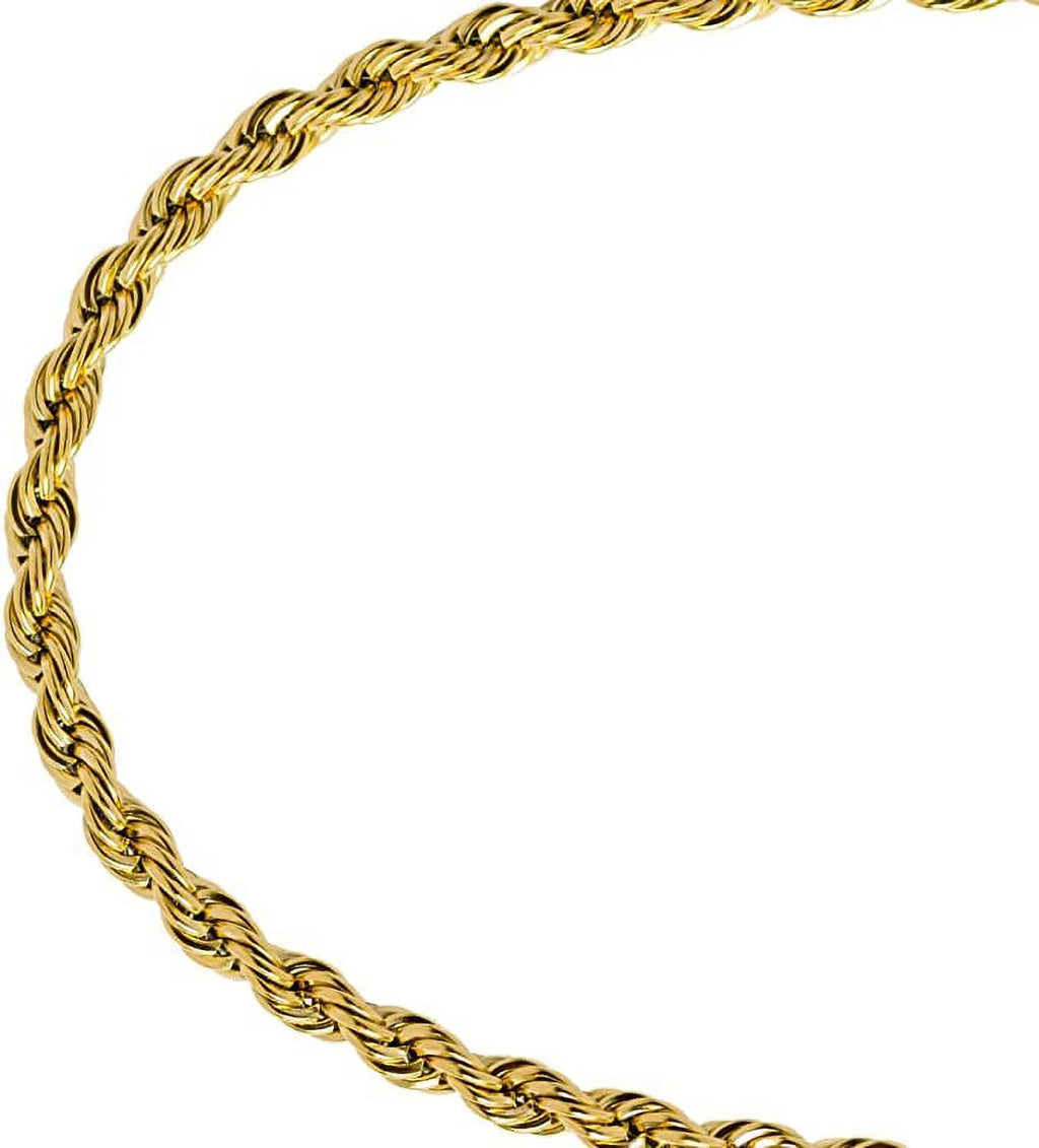 24k Gold Plated Rope Chain Necklace G7545