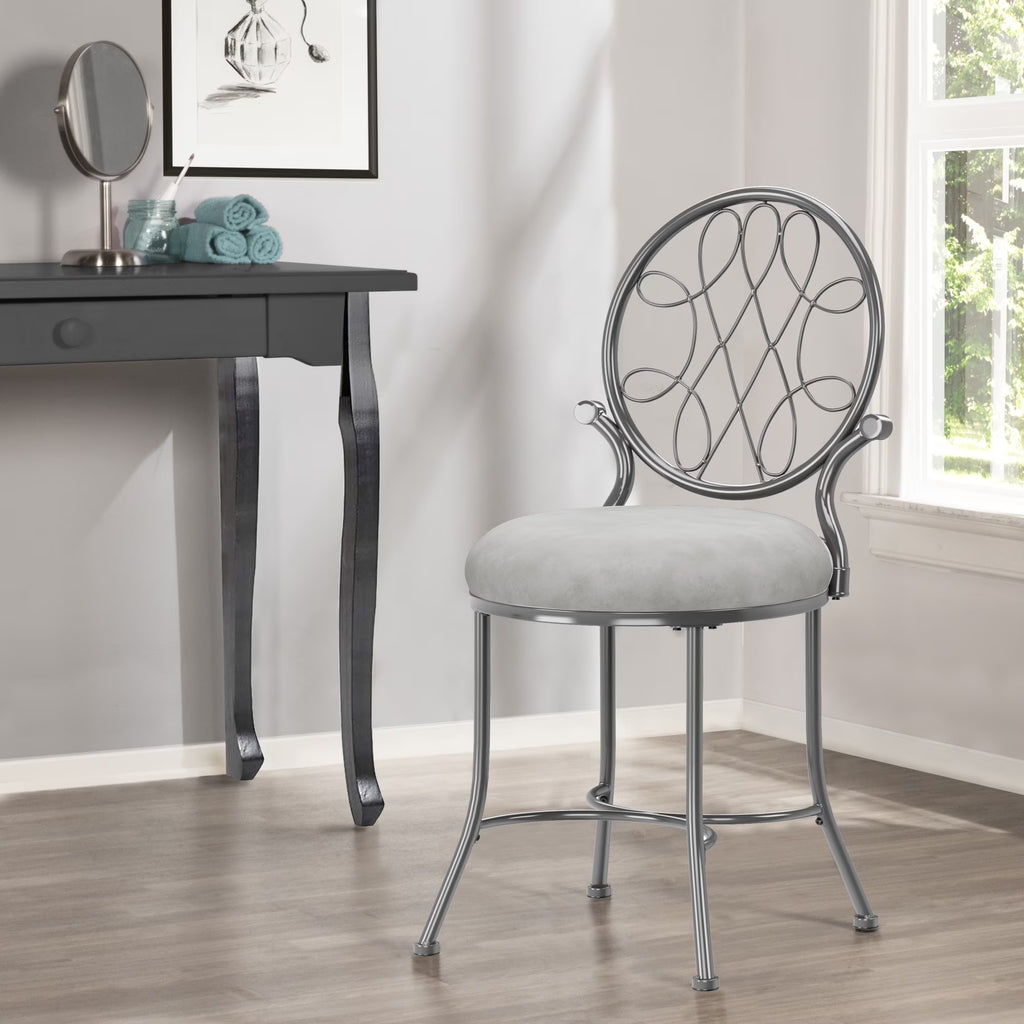 Chrome Metal Vanity Stool P347