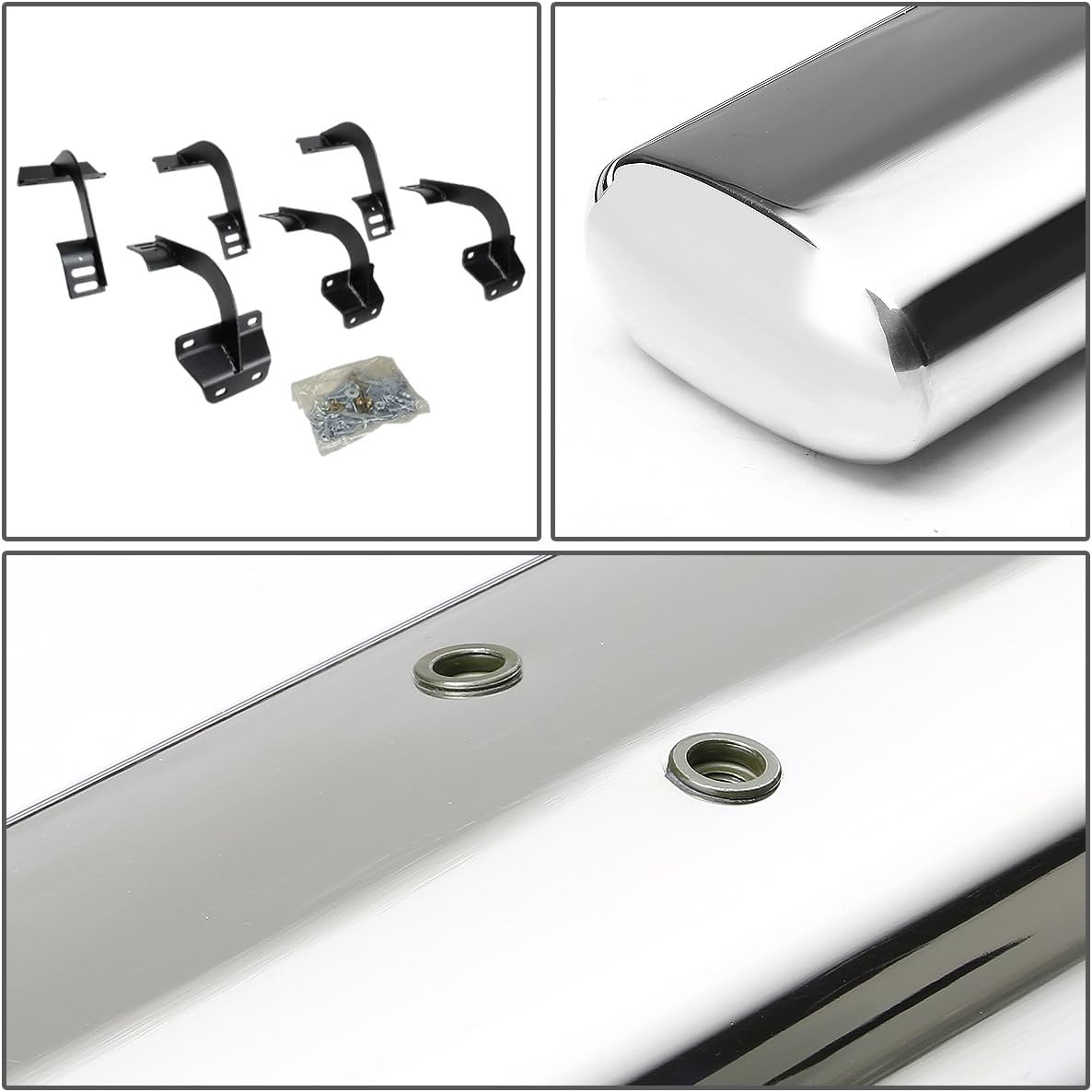 Oval Tubing Side Step Nerf Bar Running Board Stainless Steel Polished Chrome F6001