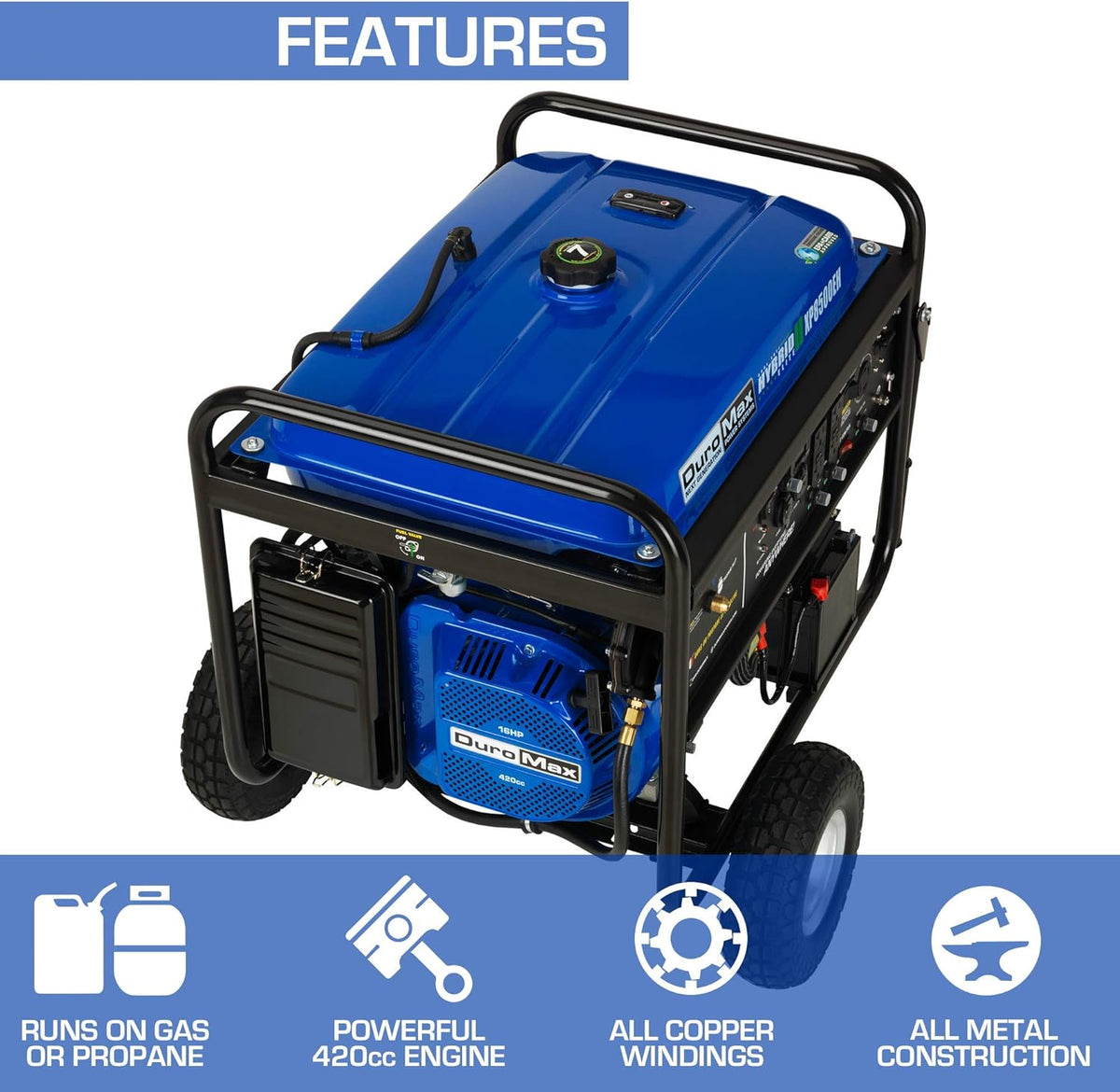 5500 Watt Dual Fuel Portable Generator B494