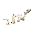 Polished Nickel Double Handle Deck Mounted Roman Tub Faucet Trim G723990