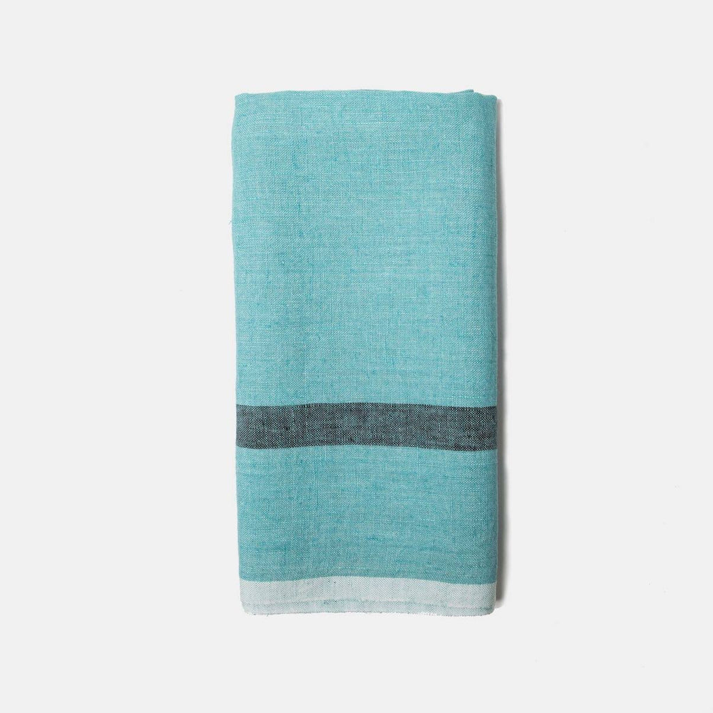 Aqua & Charcoal Linen Napkins, Set of 4 T942016